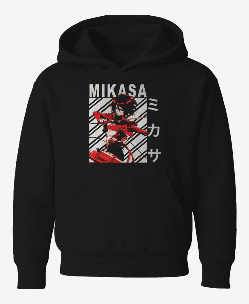 Poleron de niño Negro de Mikasa Ackerman 3