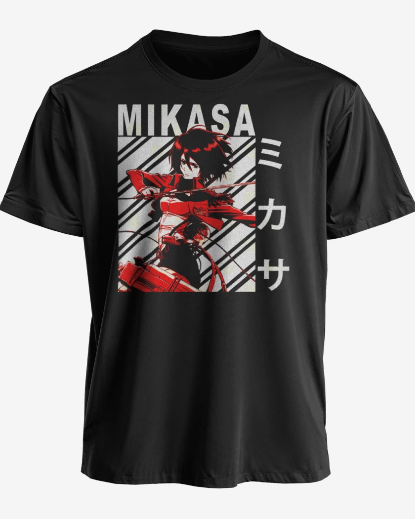 Polera premium Negro de Mikasa Ackerman 3