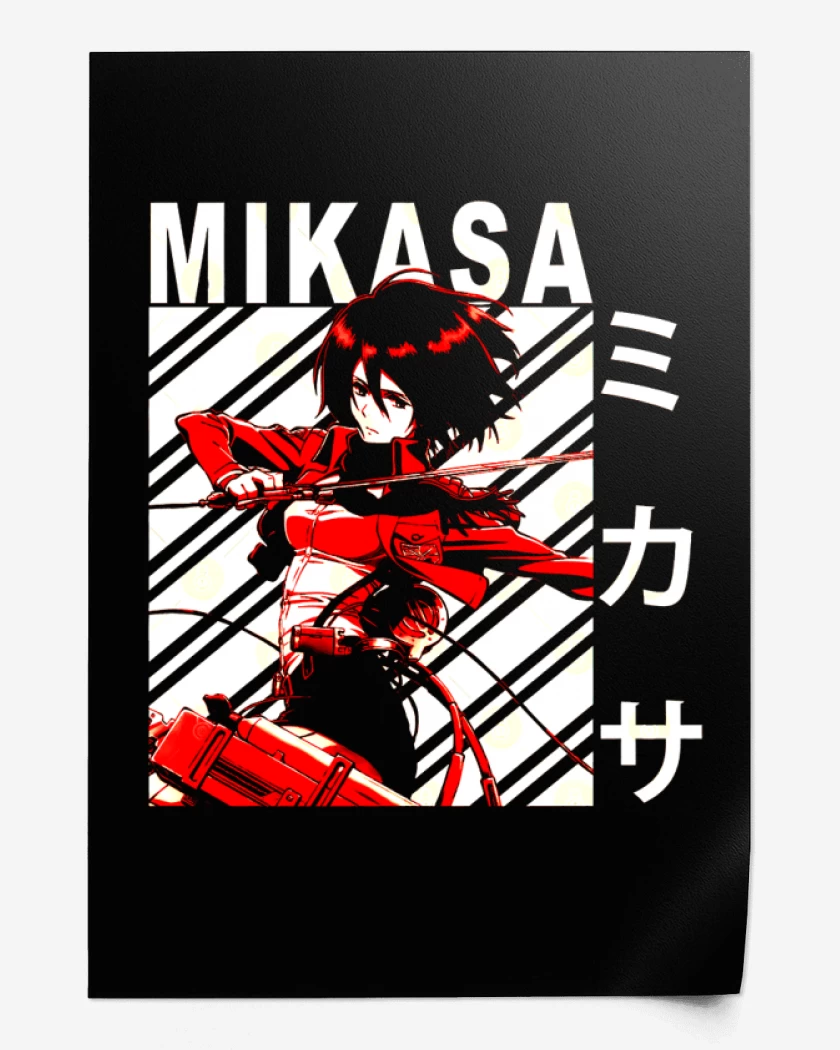 Print Negro de Mikasa Ackerman 3