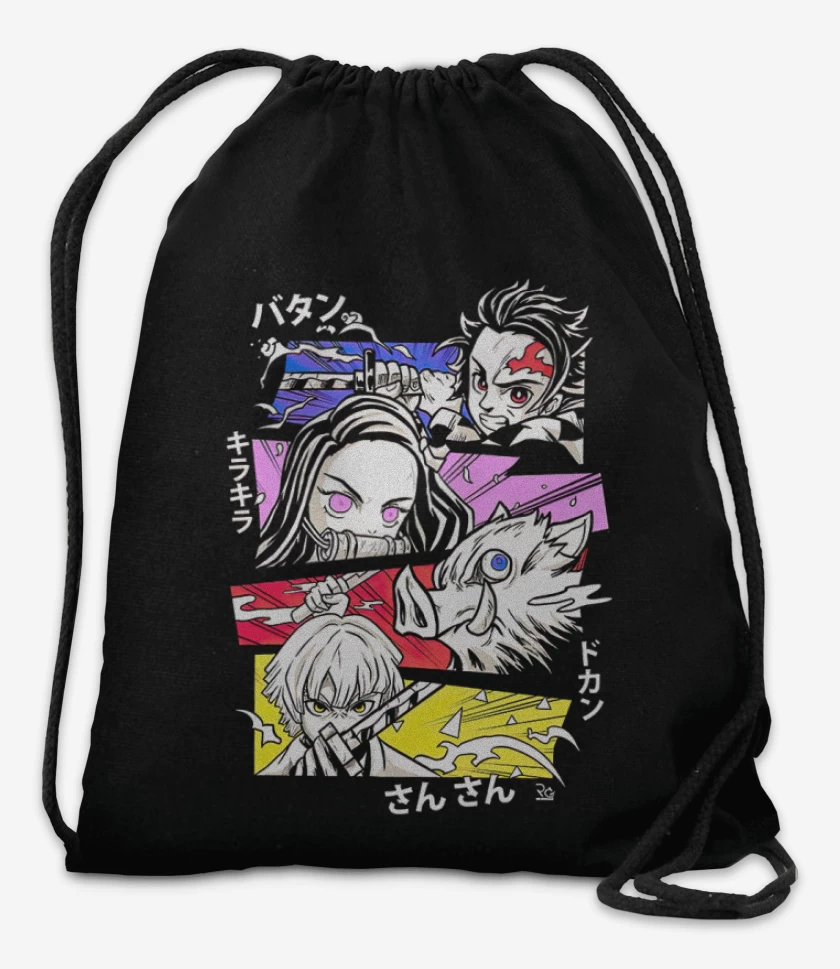 Mochila Negro de demon slayer