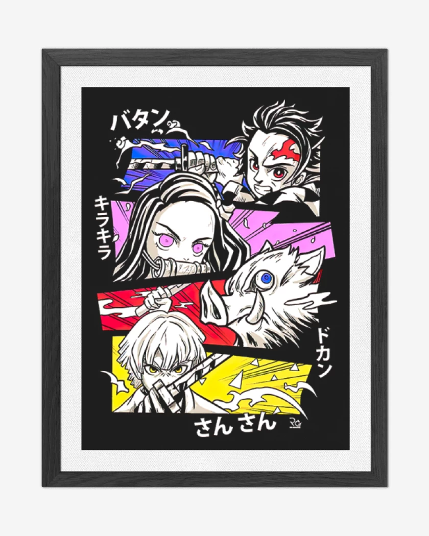 Cuadro decorativo Negro de demon slayer
