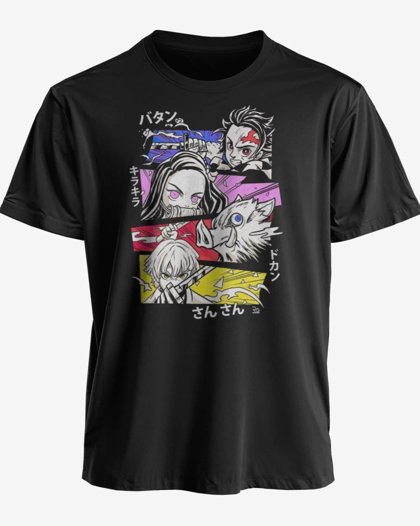 Polera premium Negro de demon slayer