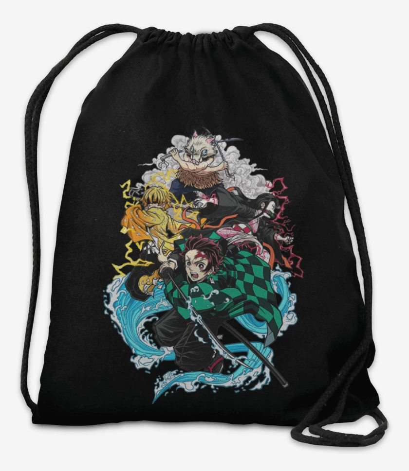Mochila Negro de demon slayer 2