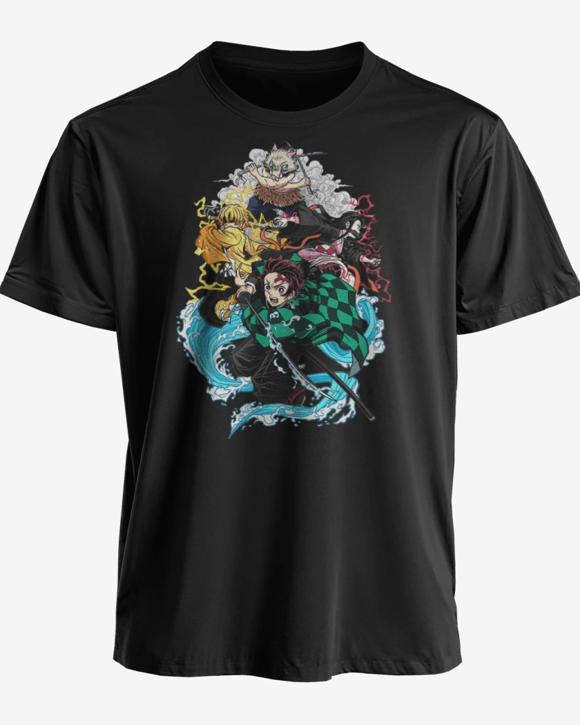 Polera premium Negro de demon slayer 2