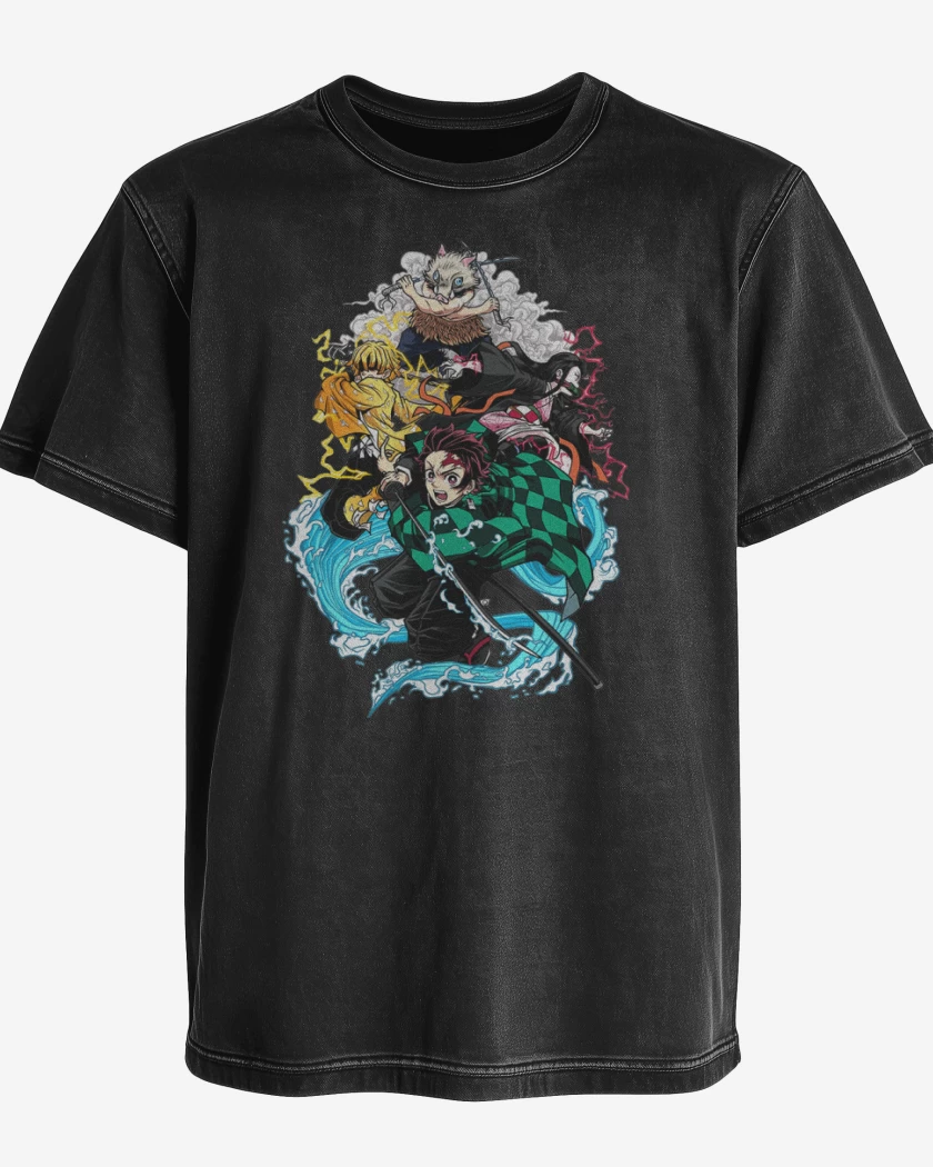 Polera desgastada demon slayer 2