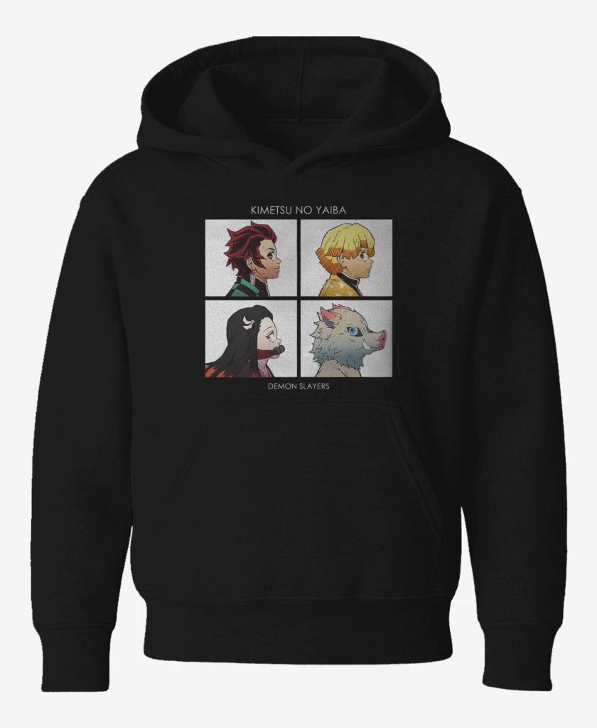 Poleron de niño Negro de demon slayer 3