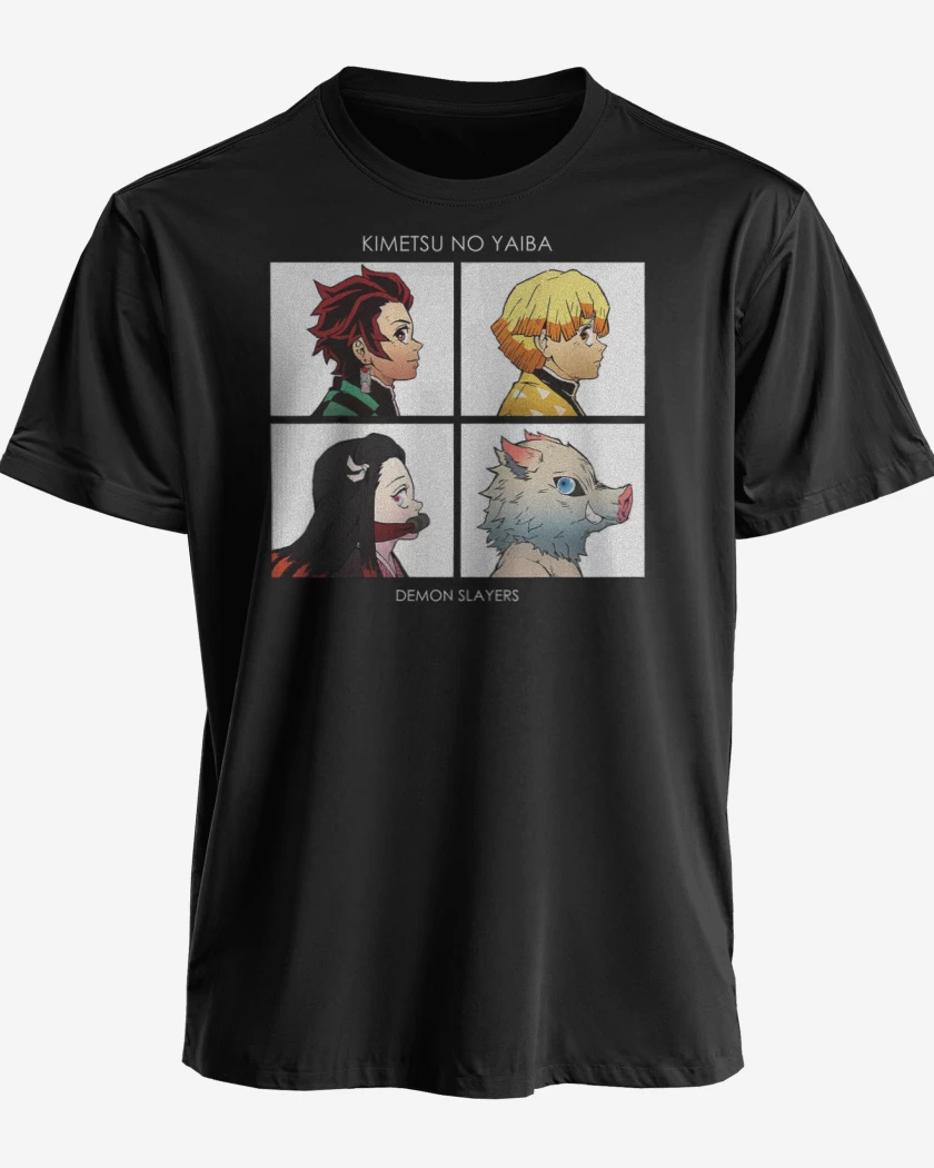 Polera premium Negro de demon slayer 3