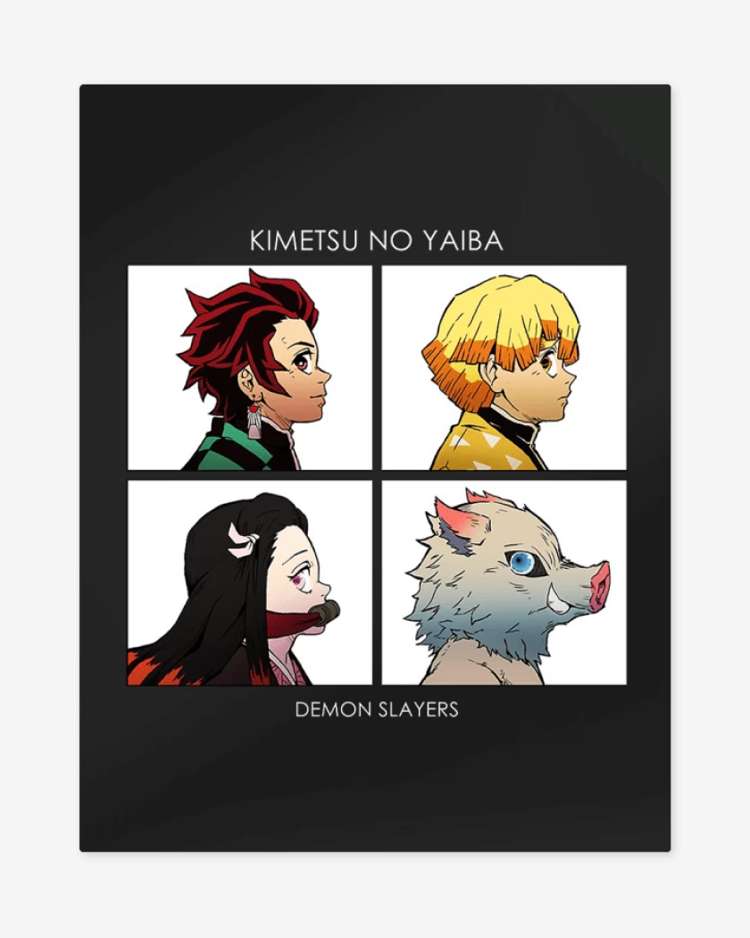 Print metalico Negro de demon slayer 3