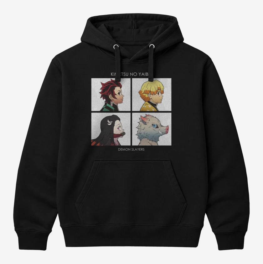 Polerón Canguro Negro de demon slayer 3