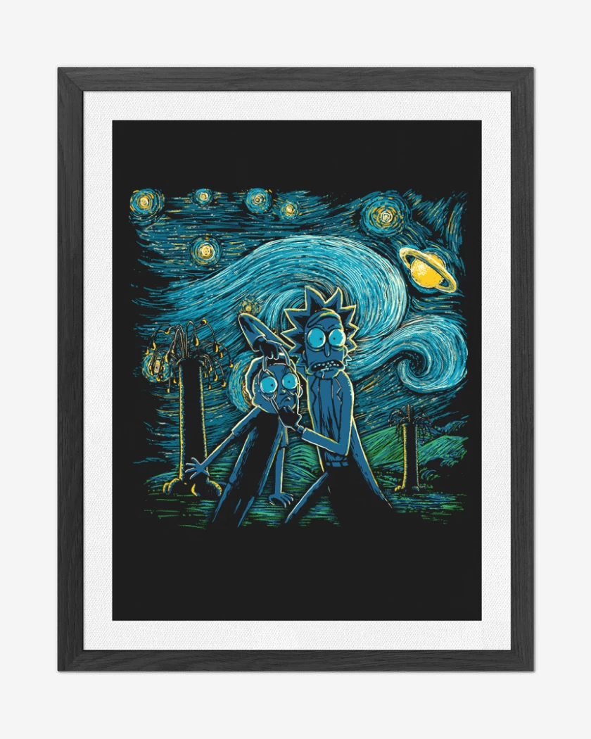Cuadro decorativo Rick and morty estrellado