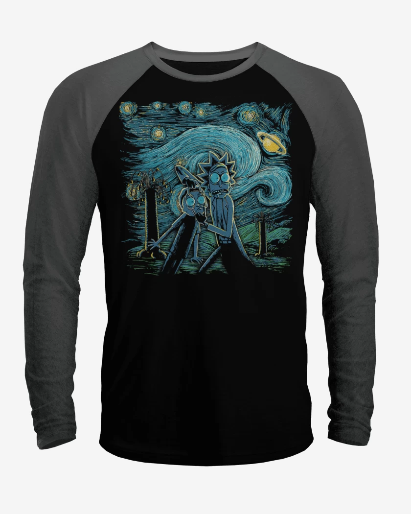 Polera Raglan Rick and morty estrellado