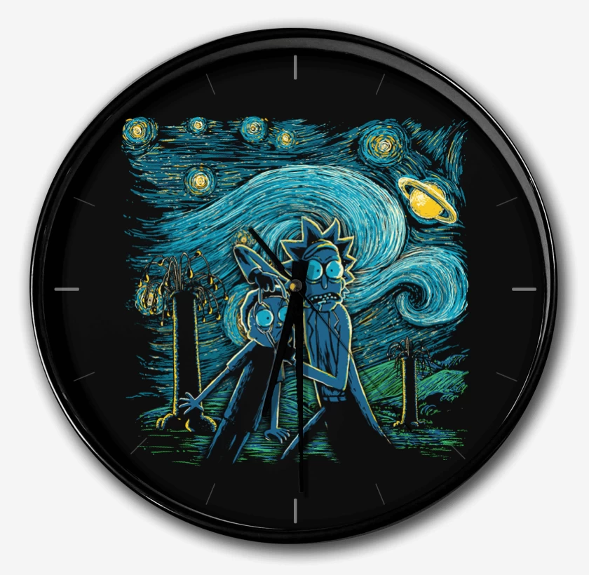 Reloj Negro de Rick and morty estrellado