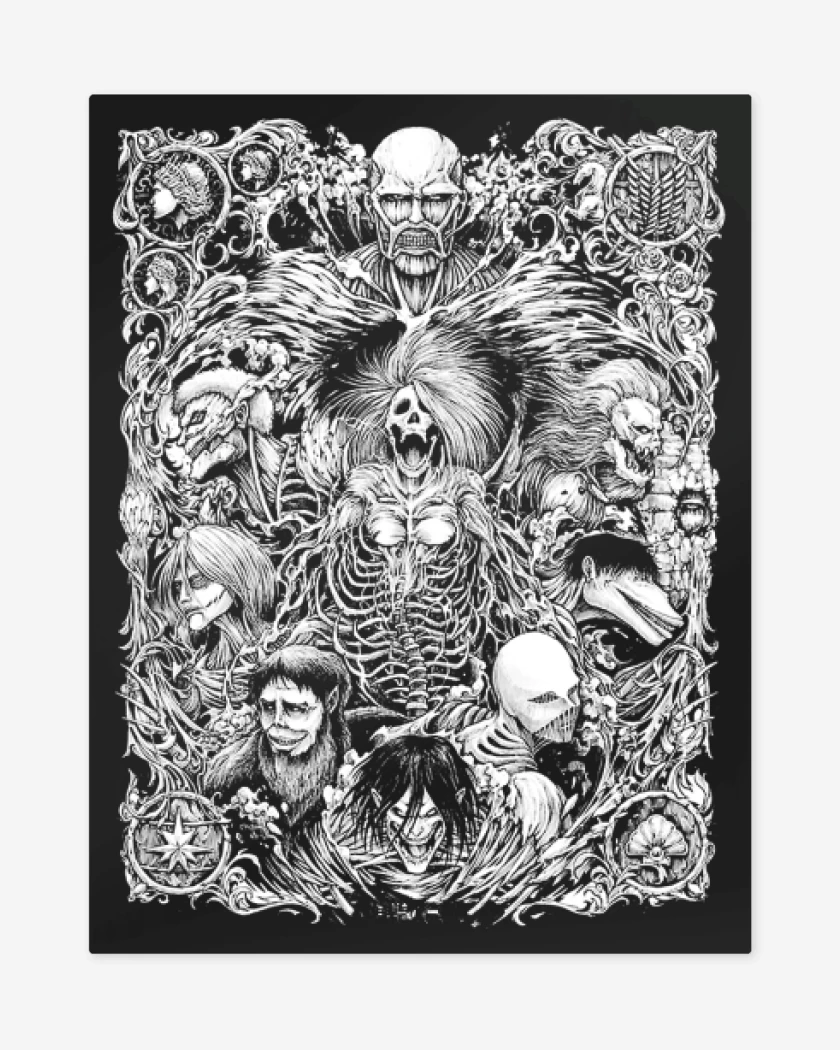Print metalico Negro de Titanes brigidos