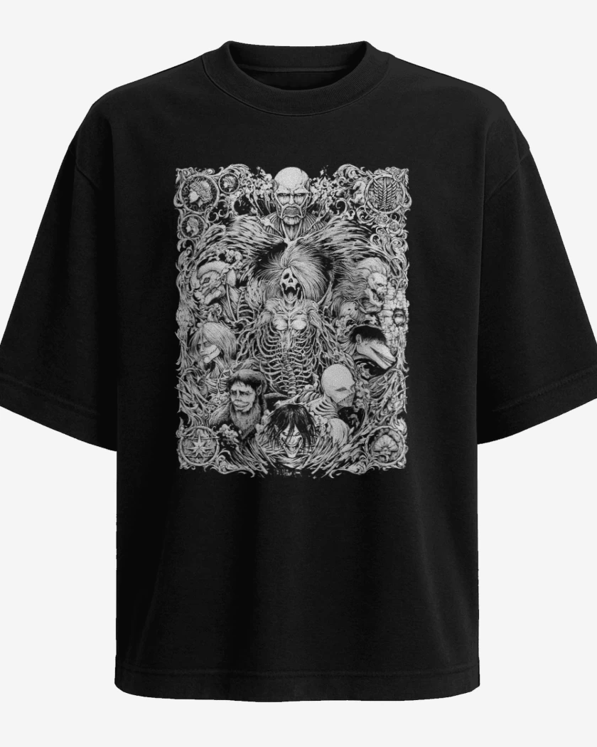 Polera Oversize Negro de Titanes brigidos