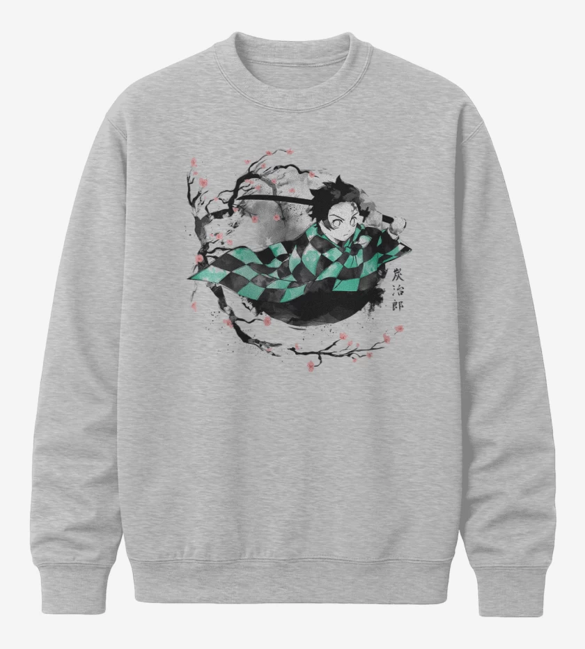 Poleron polo Gris Melange de Tanjiro