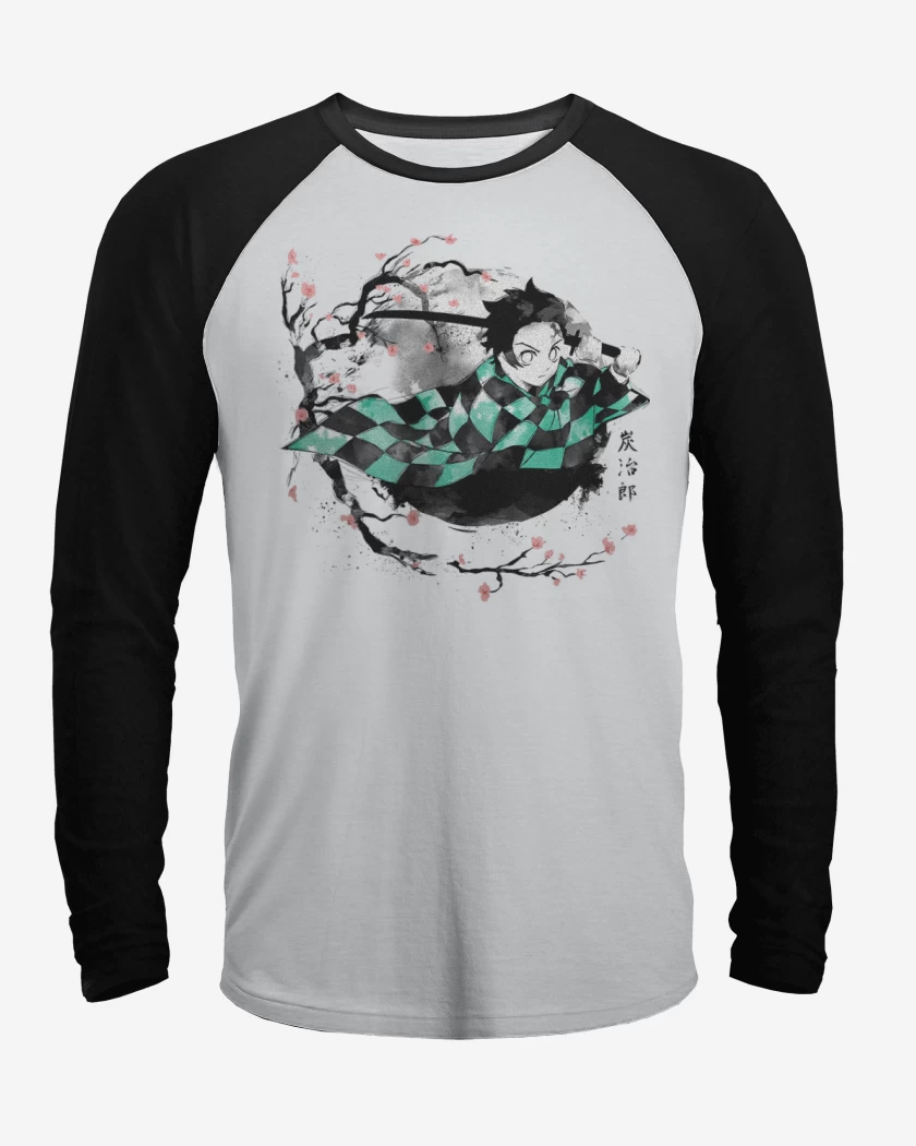 Polera Raglan Blanco / Negro de Tanjiro