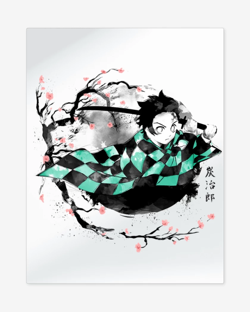 Print metalico Blanco de Tanjiro
