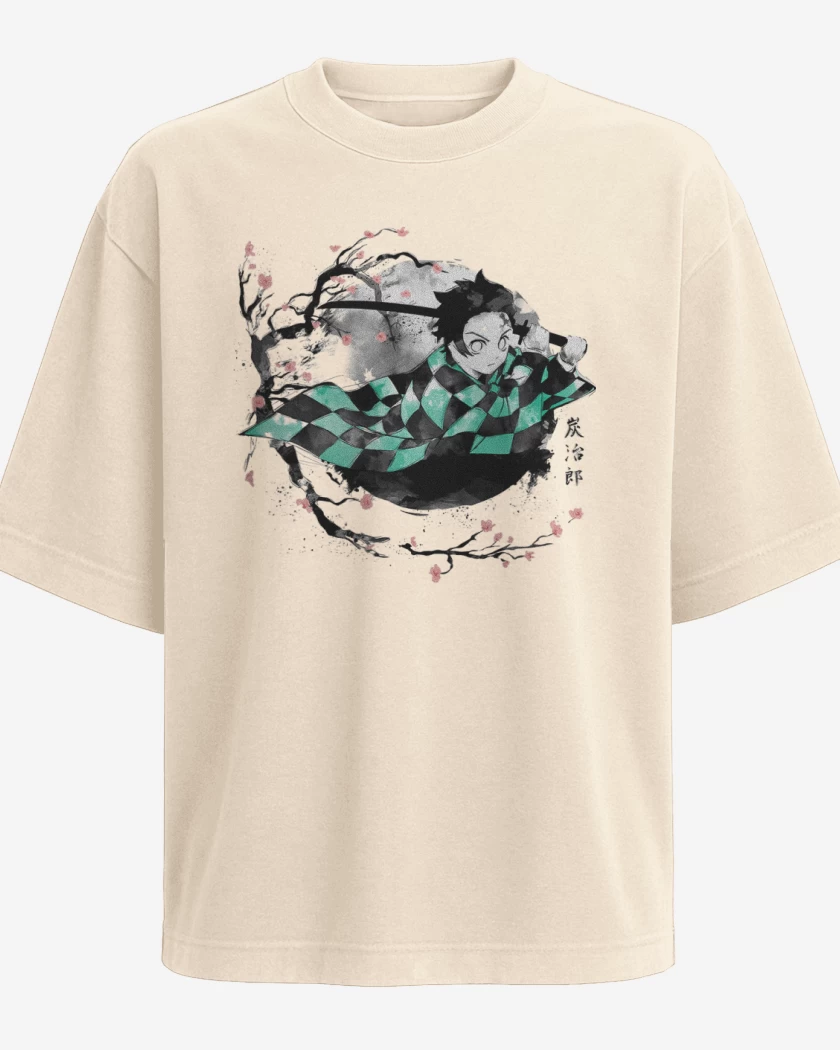 Polera Oversize Beige de Tanjiro
