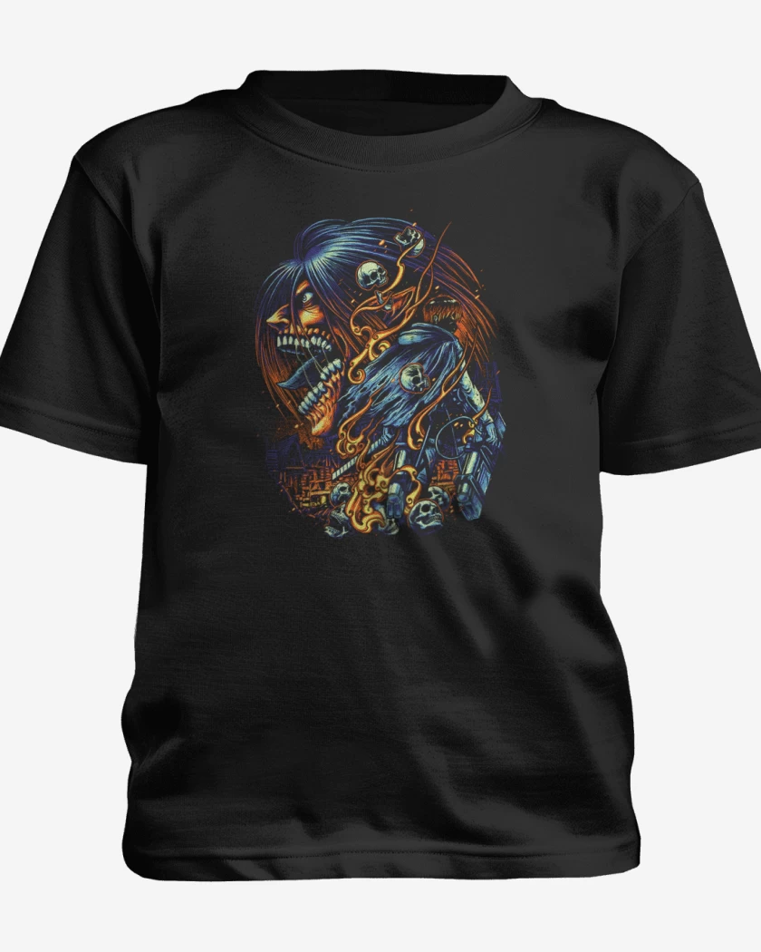 Polera de niño Negro de Titan de ataque