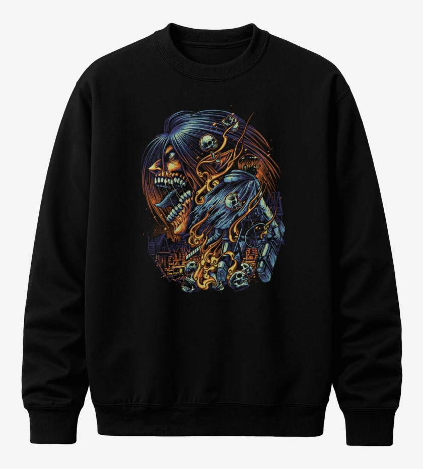 Poleron polo Negro de Titan de ataque