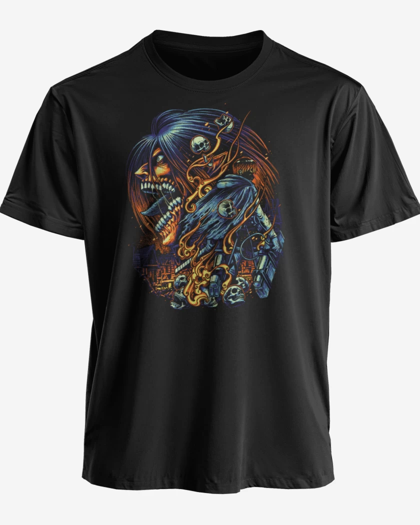 Polera premium Negro de Titan de ataque
