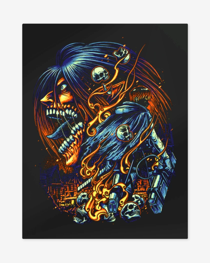Print metalico Negro de Titan de ataque