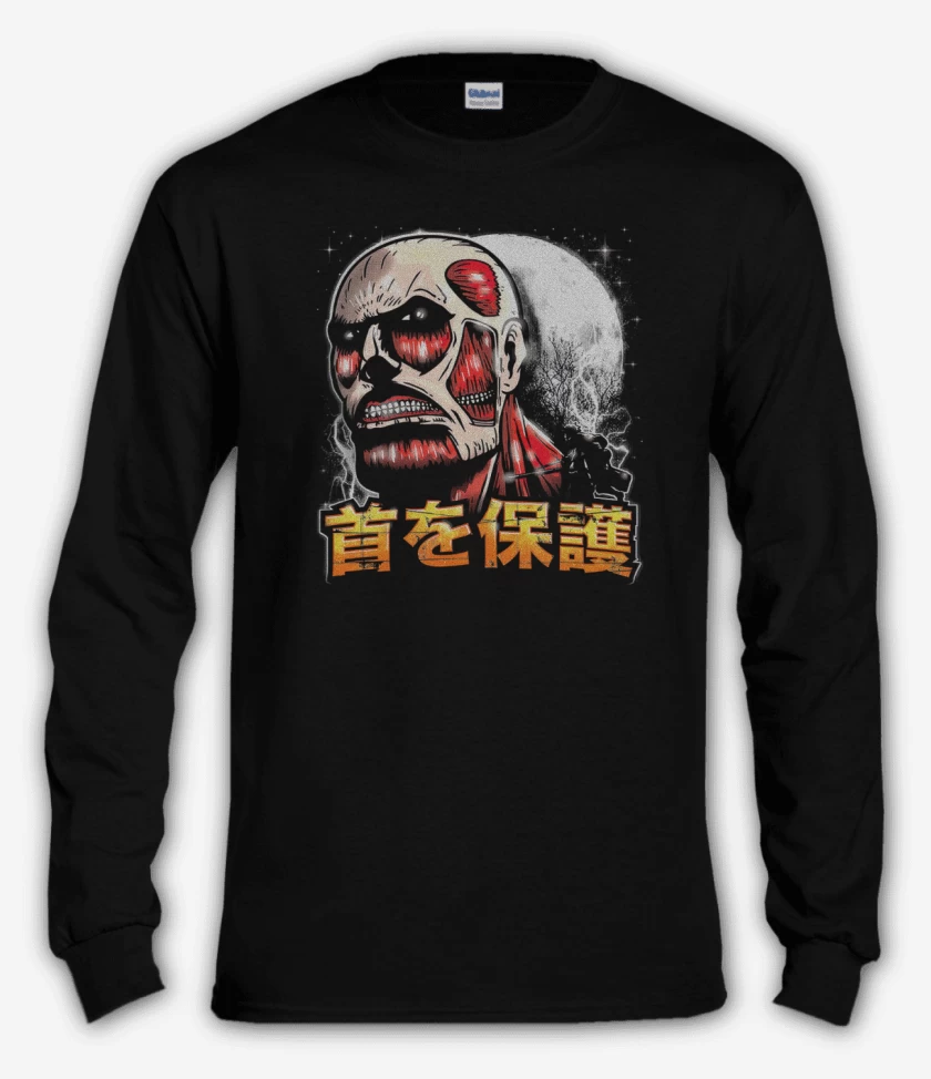 Polera manga larga Negro de Titan tu tan tontin