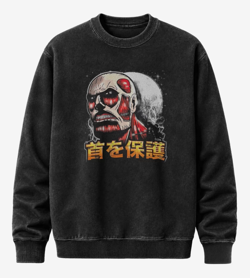 Poleron Polo Acid Wash Negro de Titan tu tan tontin