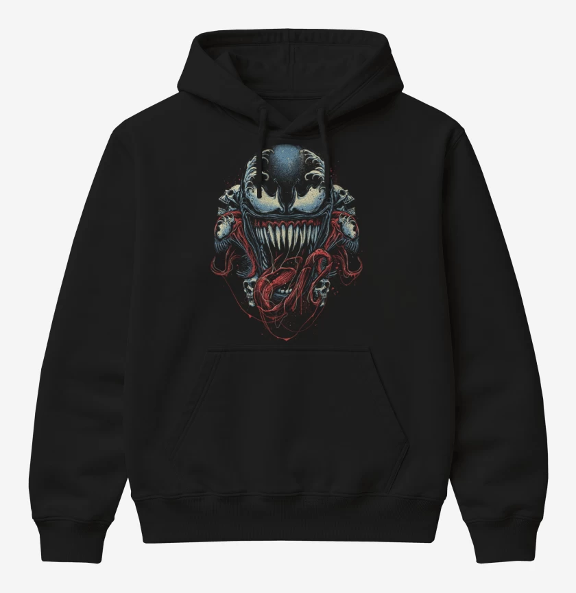 Poleron Canguro básico Negro de Venono
