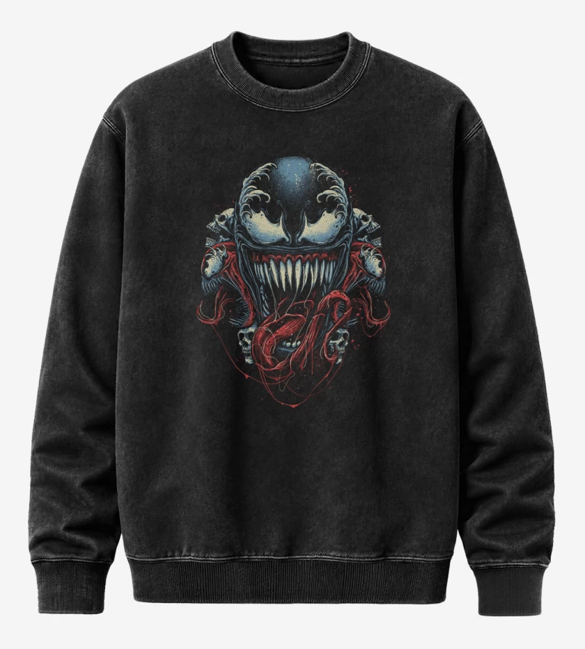 Poleron Polo Acid Wash Negro de Venono
