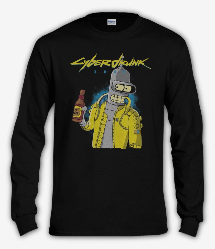 Polera manga larga Negro de Cyberdrunk 3000