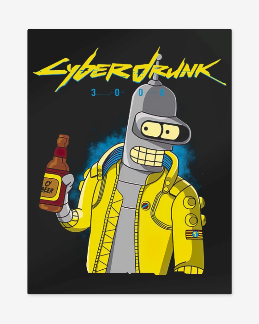 Print metalico Negro de Cyberdrunk 3000