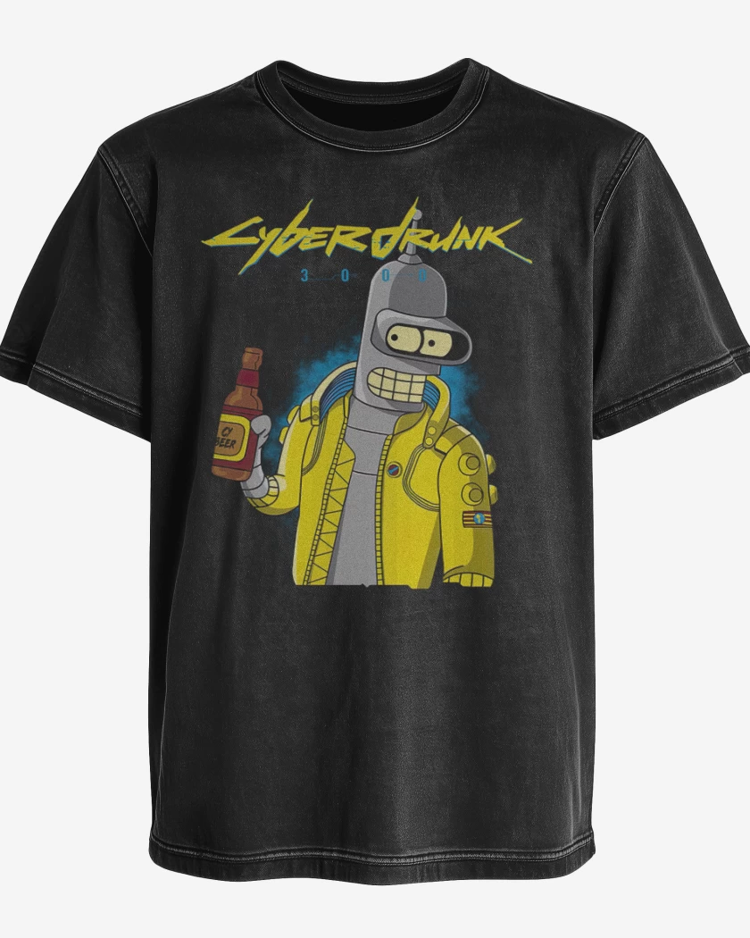 Polera desgastada Cyberdrunk 3000
