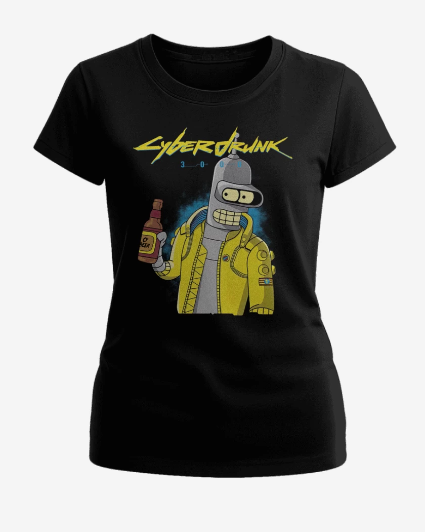 Polera de Mujer Negro de Cyberdrunk 3000