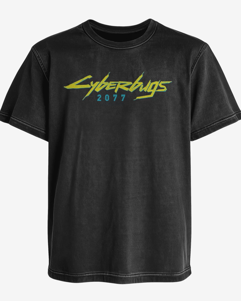 Polera desgastada Negro de Cyberbugs 
