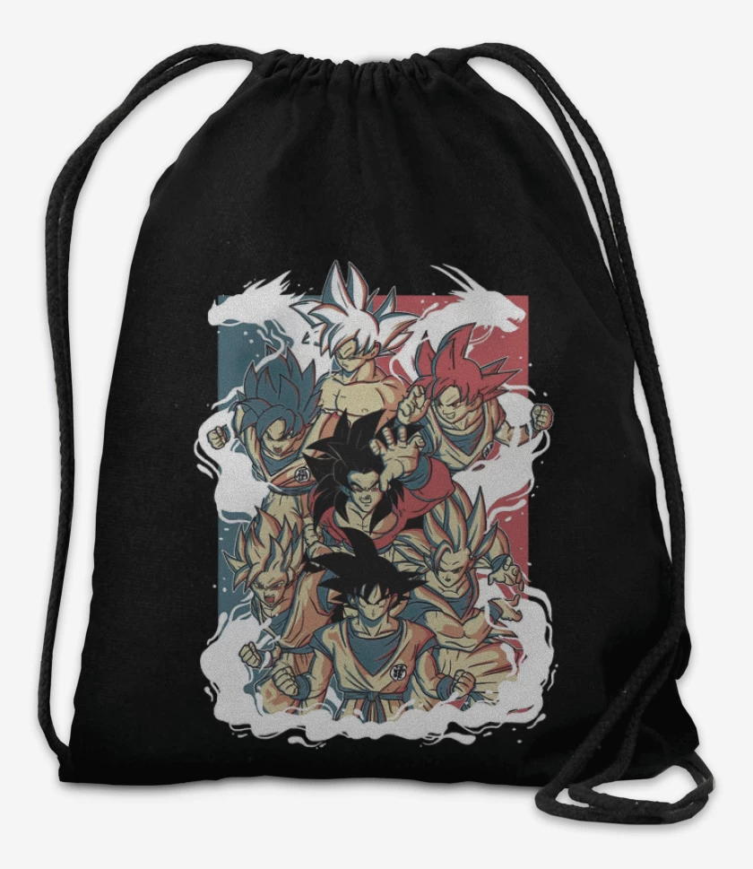 Mochila Negro de Todos los Gokus