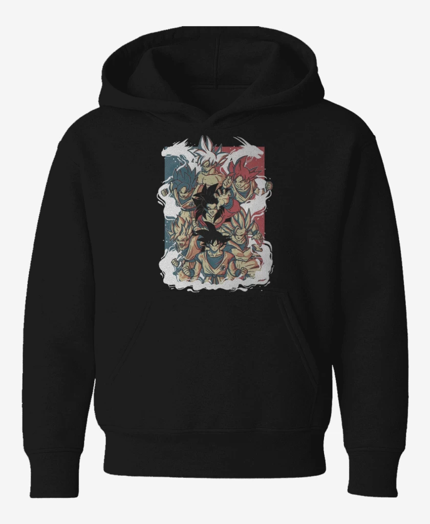 Poleron de niño Negro de Todos los Gokus