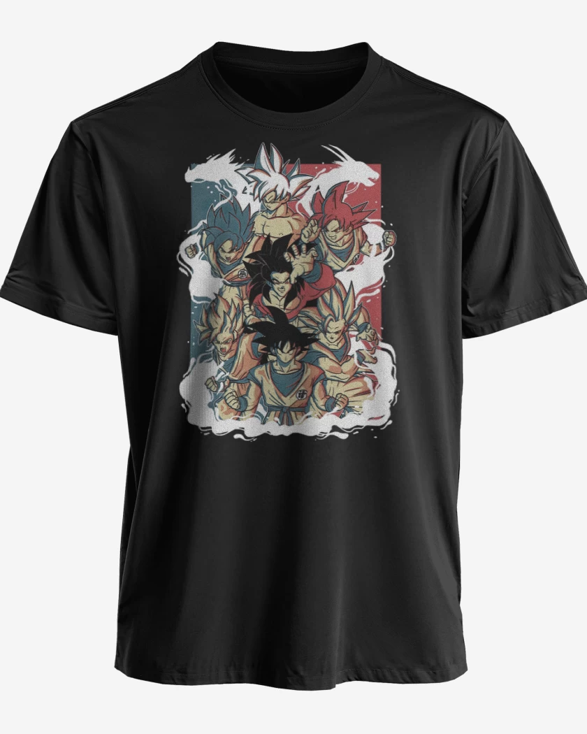Polera premium Negro de Todos los Gokus