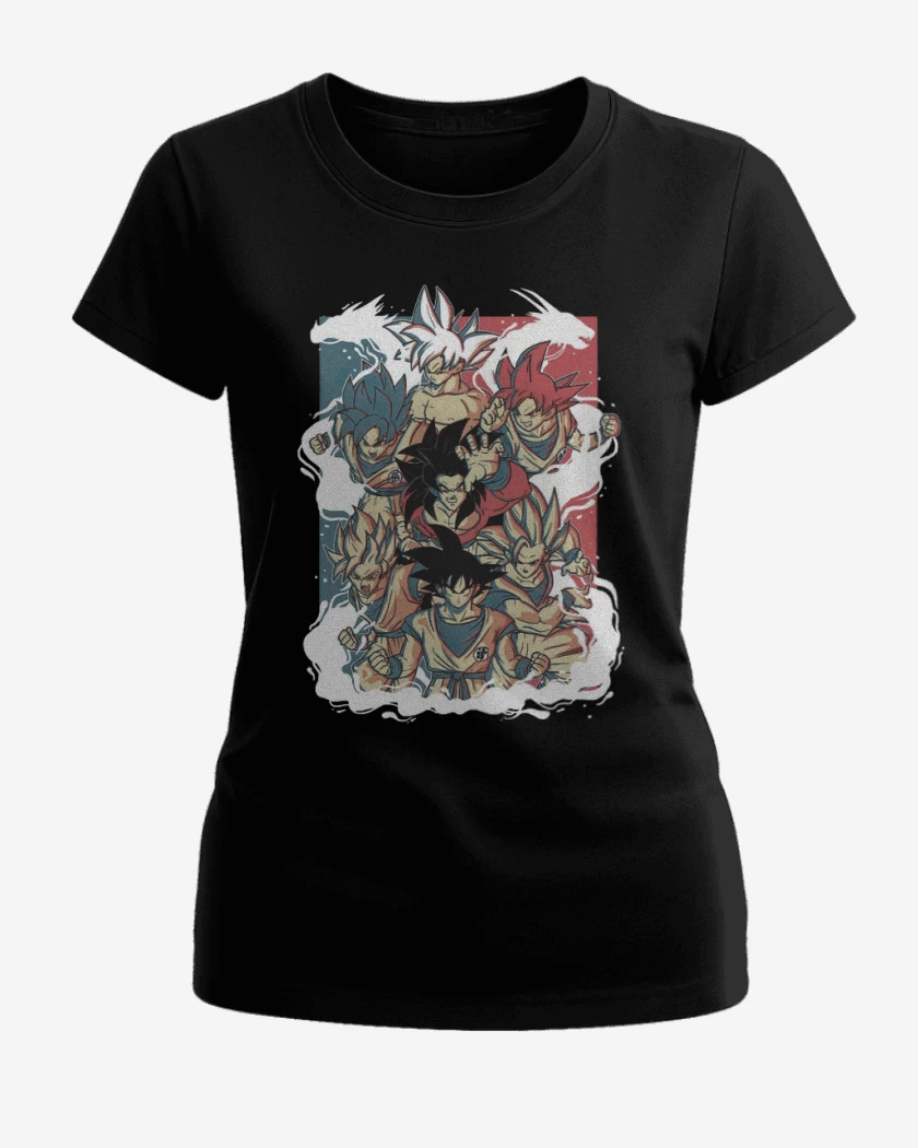 Polera de Mujer Negro de Todos los Gokus