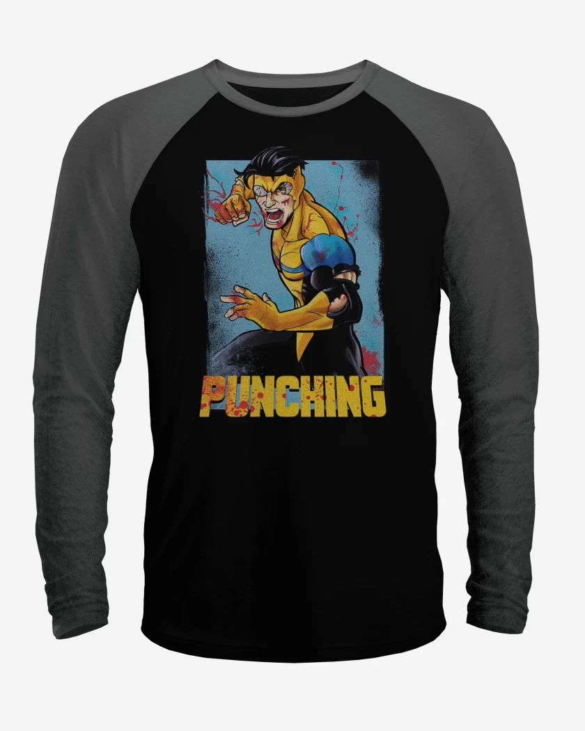 Polera Raglan Negro / Negro Heather de Invensible