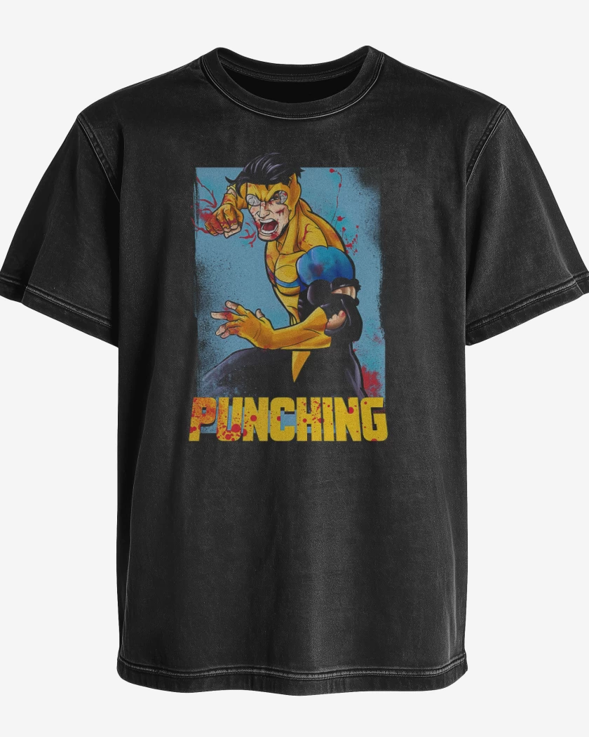 Polera desgastada Negro de Invensible