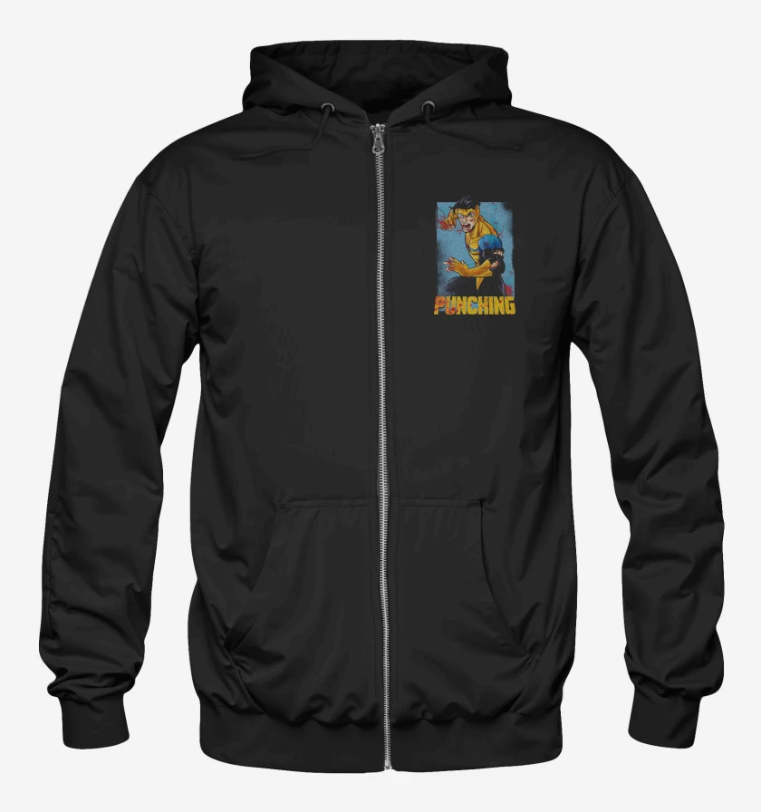 Poleron Canguro con cierre Negro de Invensible