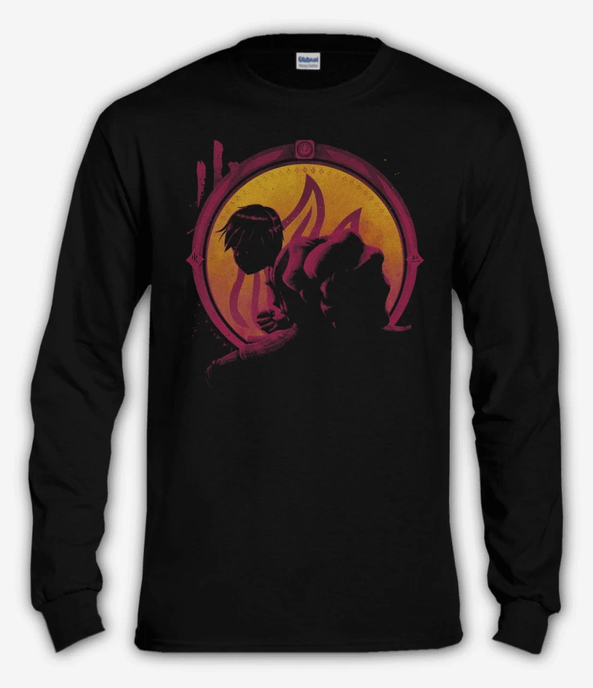 Polera manga larga Negro de Maestro fuego