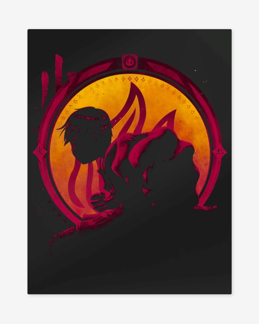 Print metalico Negro de Maestro fuego