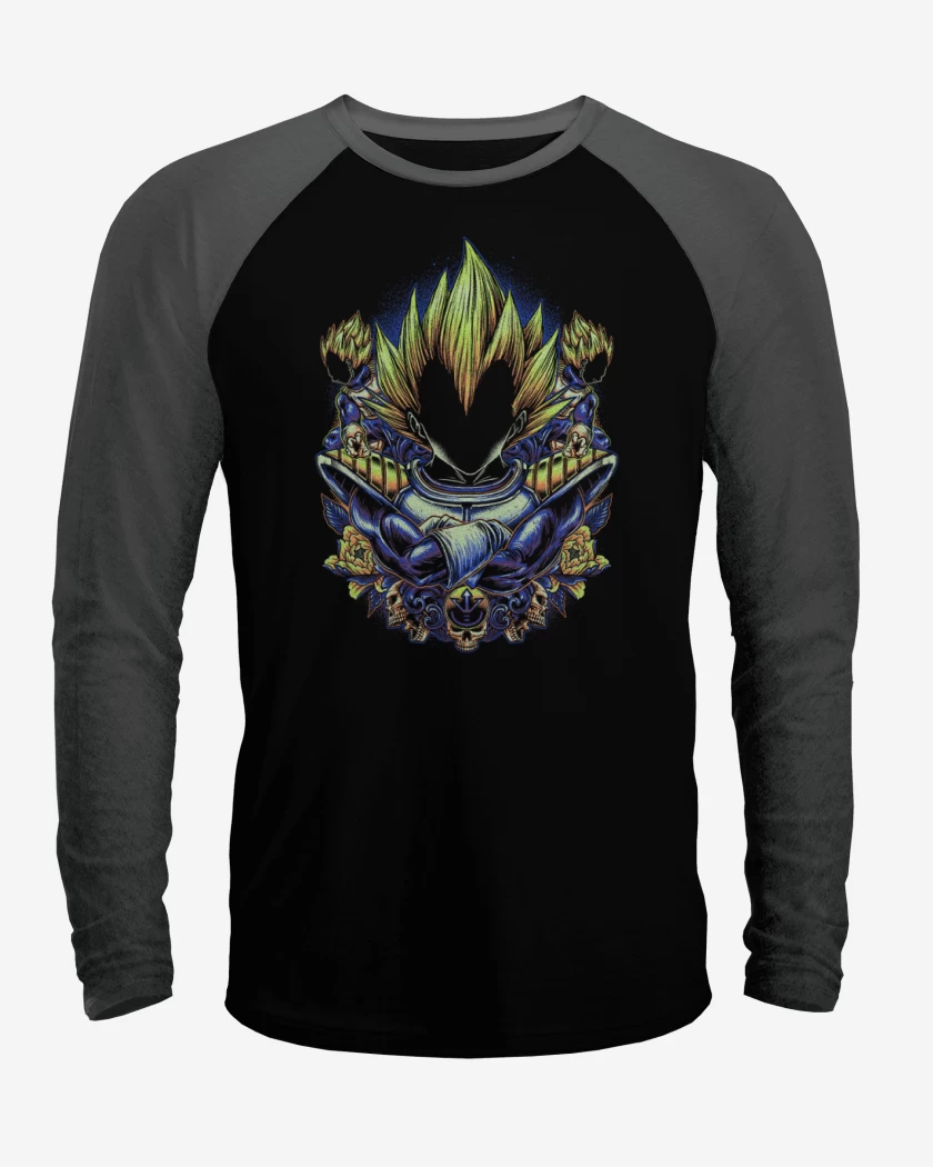Polera Raglan Negro / Negro Heather de New Vegeta