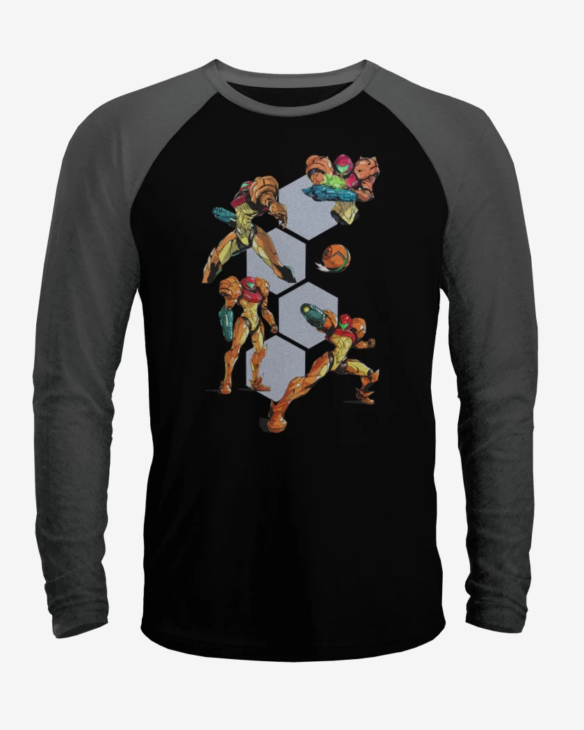 Polera Raglan Negro / Negro Heather de Samu