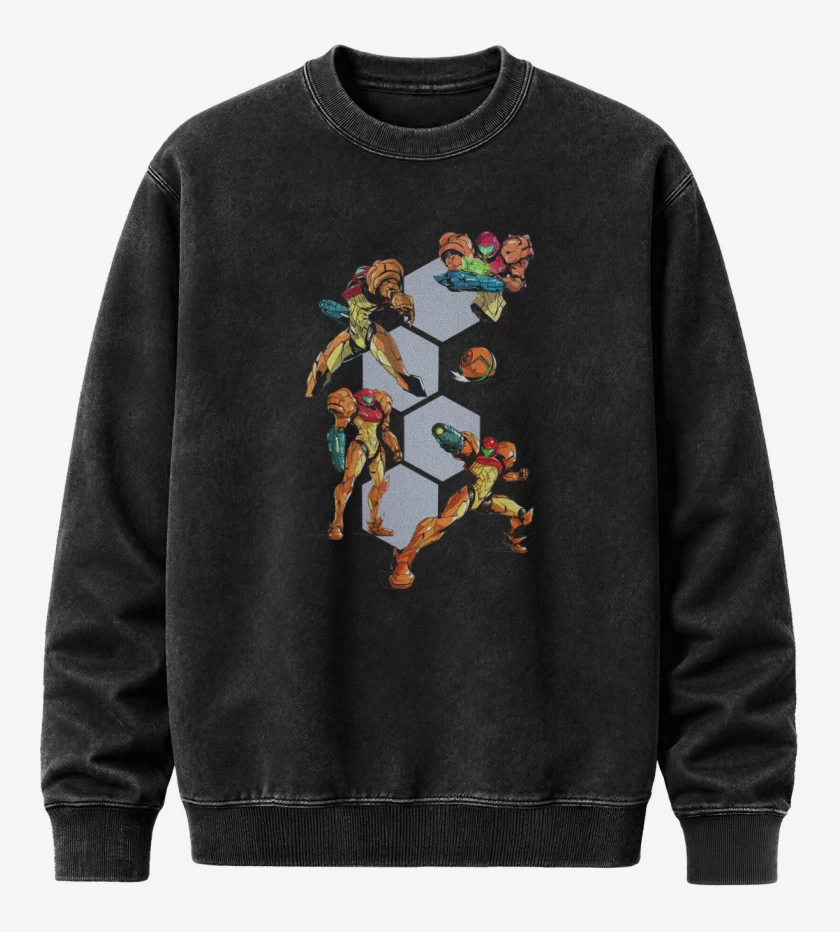 Poleron Polo Acid Wash Negro de Samu