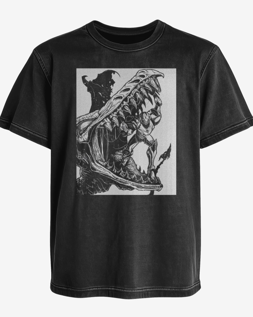 Polera desgastada Negro de metro