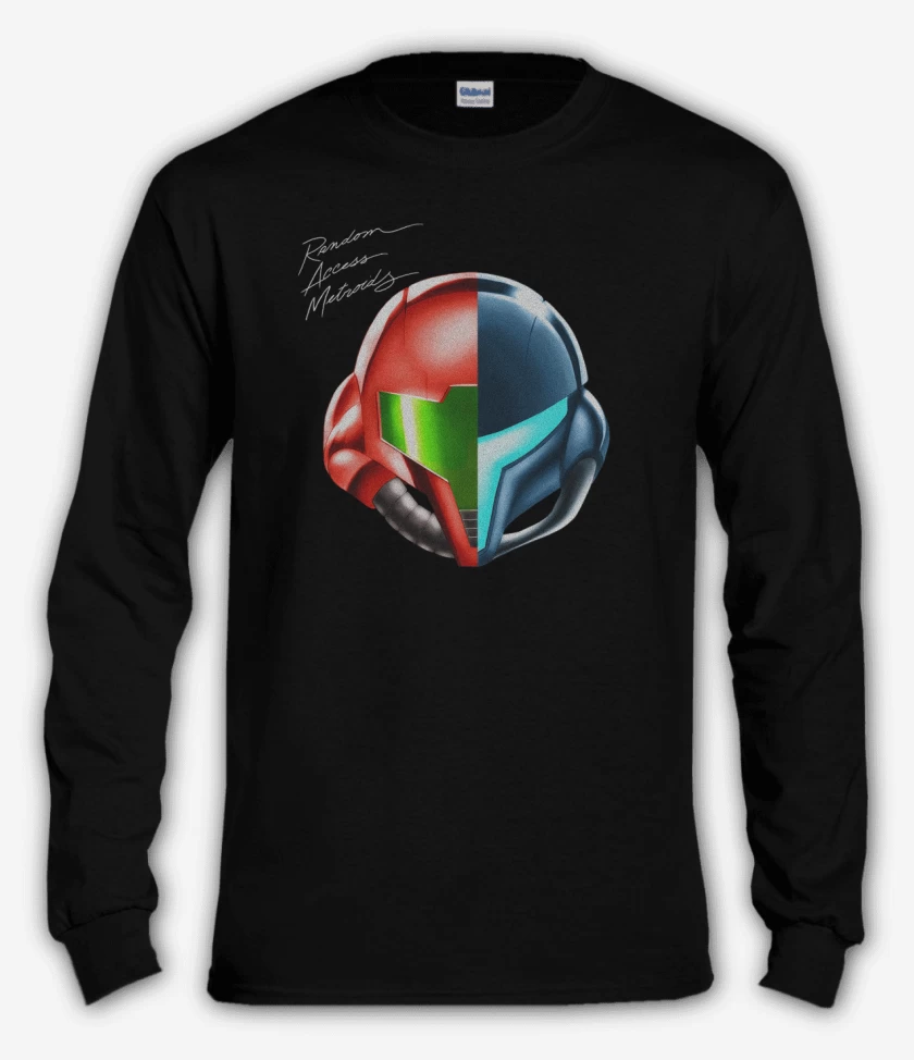 Polera manga larga Negro de random access metroid
