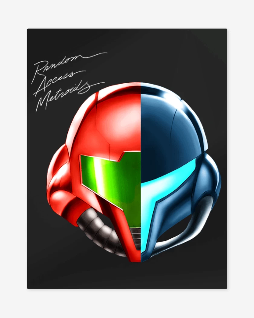 Print metalico Negro de random access metroid
